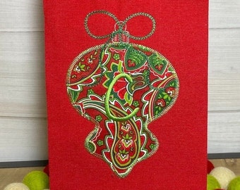 Christmas Ornament vintage stitch appliqué machine embroidery design