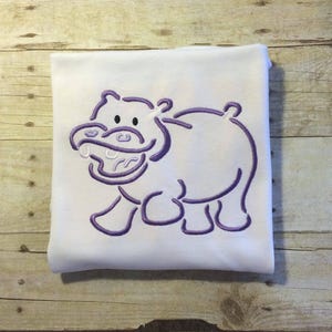 Hippopotamus satin stitch machine embroidery design