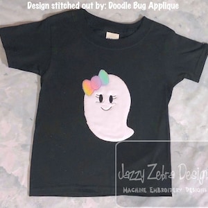 Girl Ghost vintage stitch appliqué embroidery design