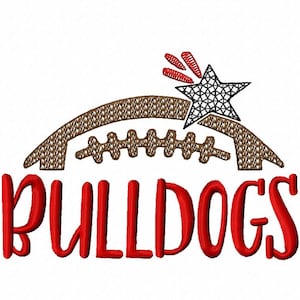 Bulldogs Football machine embroidery design