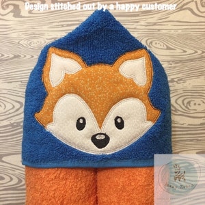 Fox head vintage stitch appliqué machine embroidery design image 2