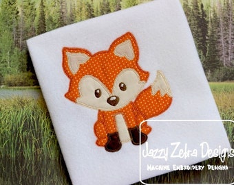 Fox vintage stitch appliqué machine embroidery design