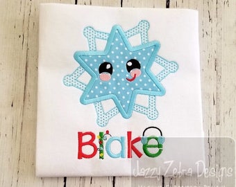 Snowflake appliqué machine embroidery design