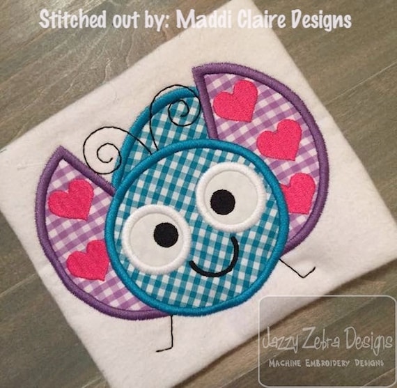 Love Bug Appliqué Embroidery Design lady bug appliqué design Etsy