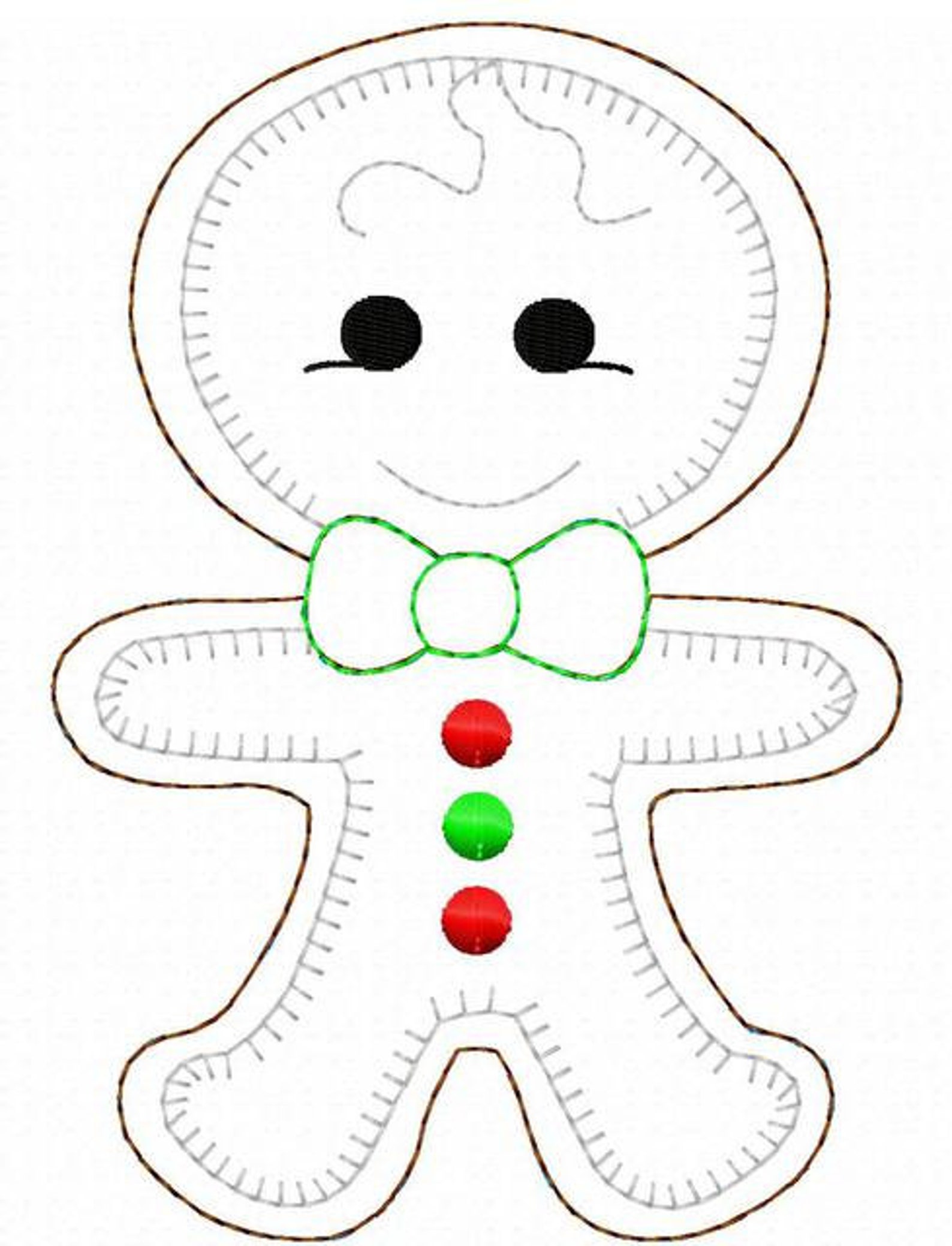 Gingerbread boy appliqu design gingerbread boy applique etsy Gingerbread boy appliqu design gingerbread boy applique etsy