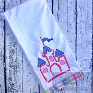 Fairytale castle or Sand castle machine embroidery design