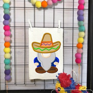 Cinco de Mayo Sombrero gnome applique machine embroidery design