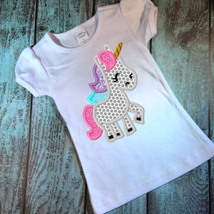 Unicorn applique machine embroidery design