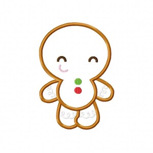 Gingerbread boy appliqué machine embroidery design