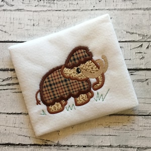 Woolly Mammoth appliqué machine embroidery design
