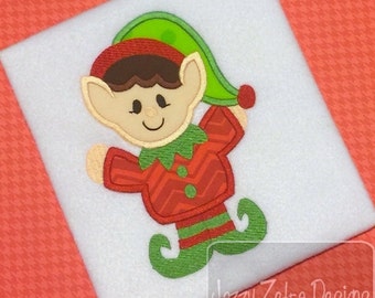 Christmas Elf boy appliqué machine embroidery design