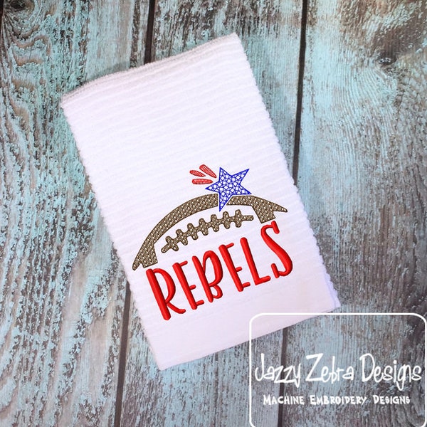 Rebels football machine embroidery design