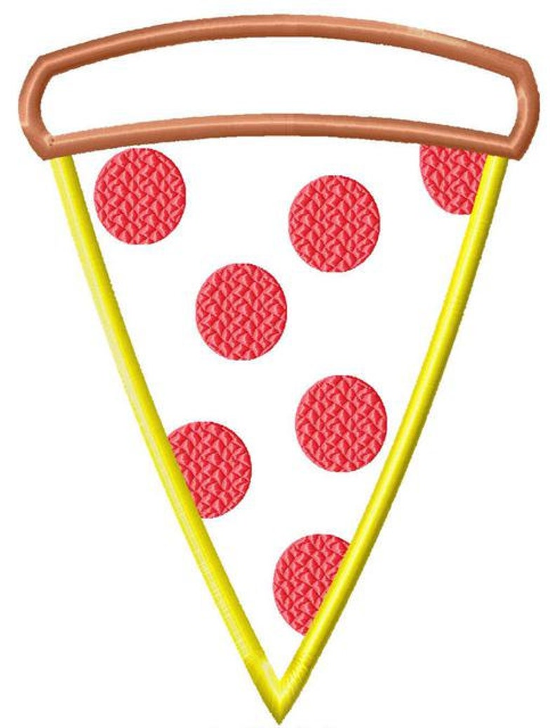 Slice of Pepperoni Pizza applique machine embroidery design image 3