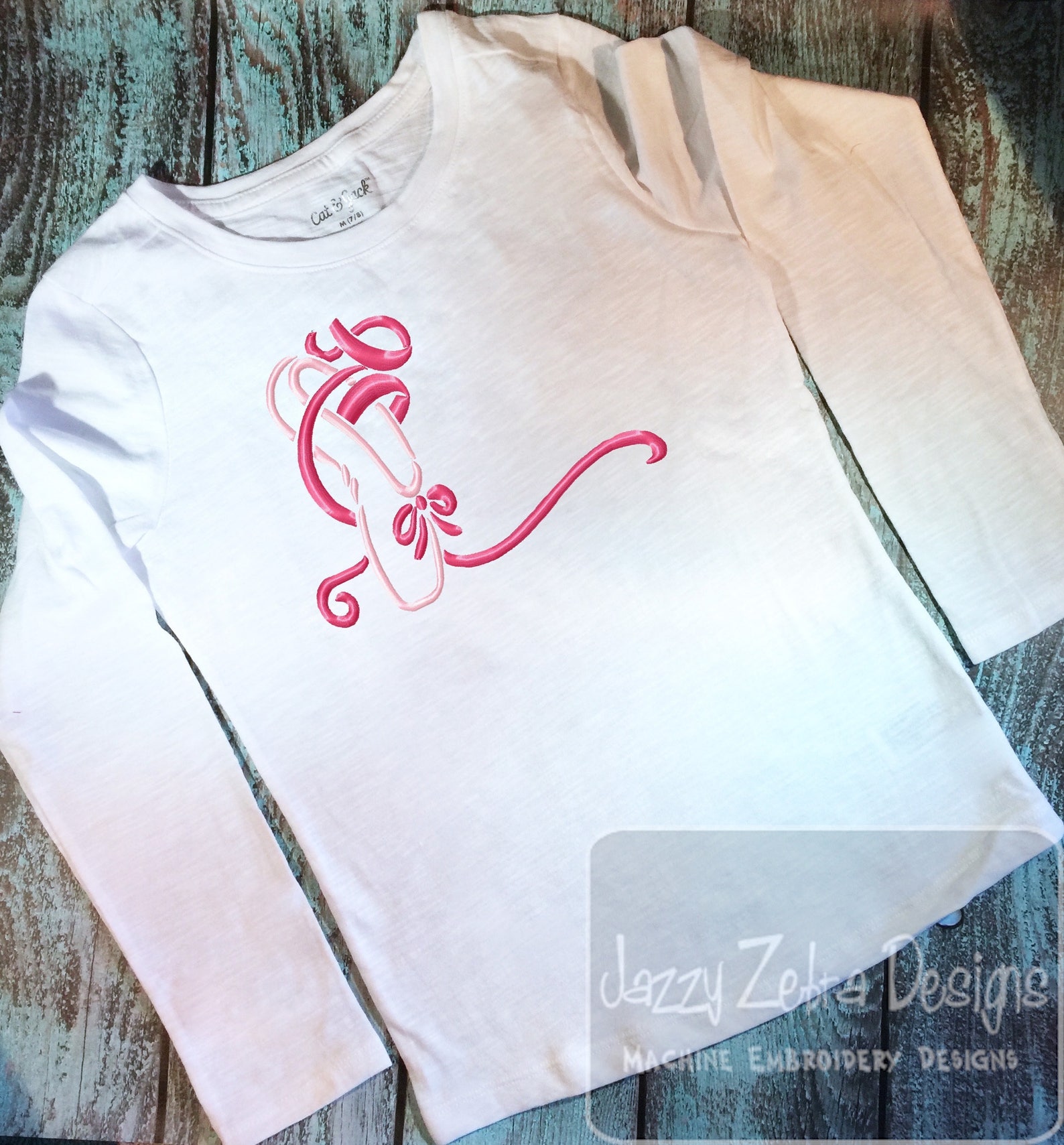 ballet shoe machine embroidery design - instant download design