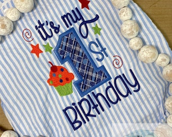 It's my 1st Birthday saying appliqué machine embroidery design