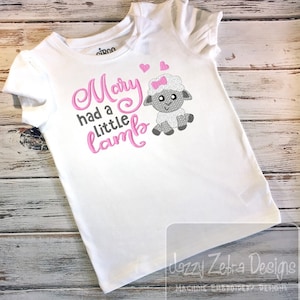 Mary had a little lamb saying machine embroidery design