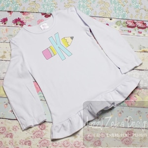 Pencil Sketch Letter machine embroidery design bungle