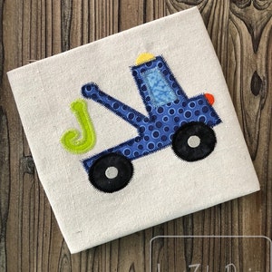 Tow truck vintage stitch applique machine embroidery design