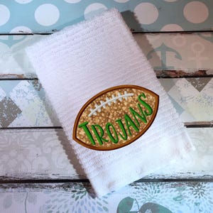 Trojans Football appliqué machine embroidery design