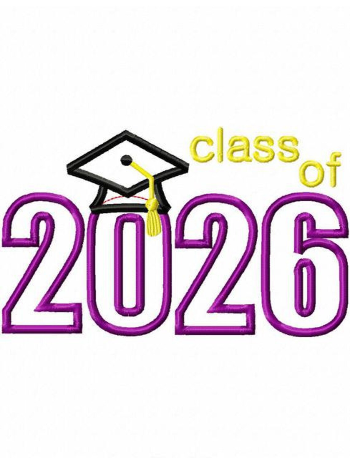 Class of 2026 Graduation Cap Applique Machine Embroidery Etsy UK