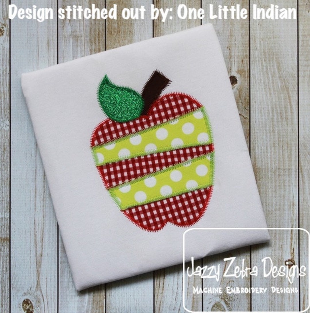 Apple Patchwork Vintage Stitch Appliqué Machine Embroidery Design - Etsy