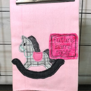 Future barrel racer rocking horse shabby chic bean stitch appliqué machine embroidery design