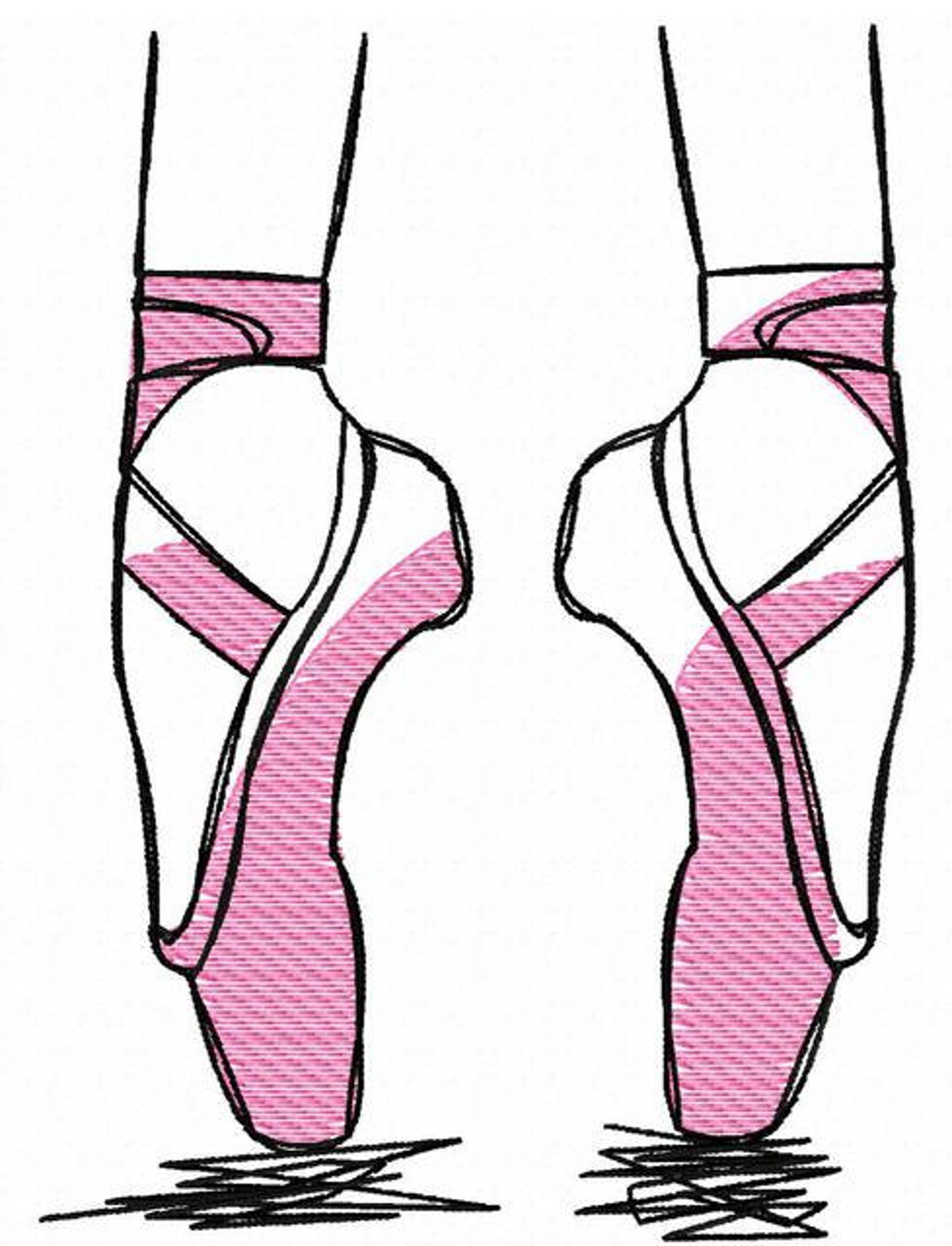 ballet shoes sketch machine embroidery design - instant download design ballet shoes sketch machine embroidery design - instant download design