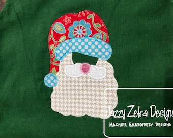 Santa applique vintage stitch machine embroidery design