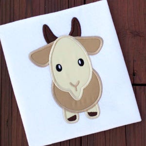 Goat applique machine embroidery design