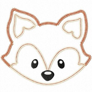Fox head vintage stitch appliqué machine embroidery design image 4