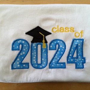 Class of 2024 appliqué machine embroidery design