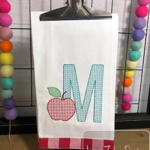 Motif Letters with apple font machine embroidery design