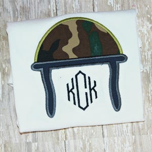 Military Helmet appliqué machine embroidery design