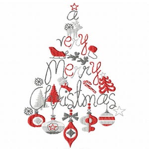 A very Merry Christmas Tree embroidery design