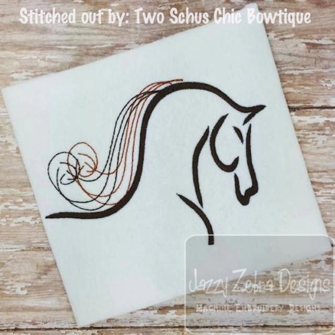 Horse Satin Stitch Machine Embroidery Design - Etsy