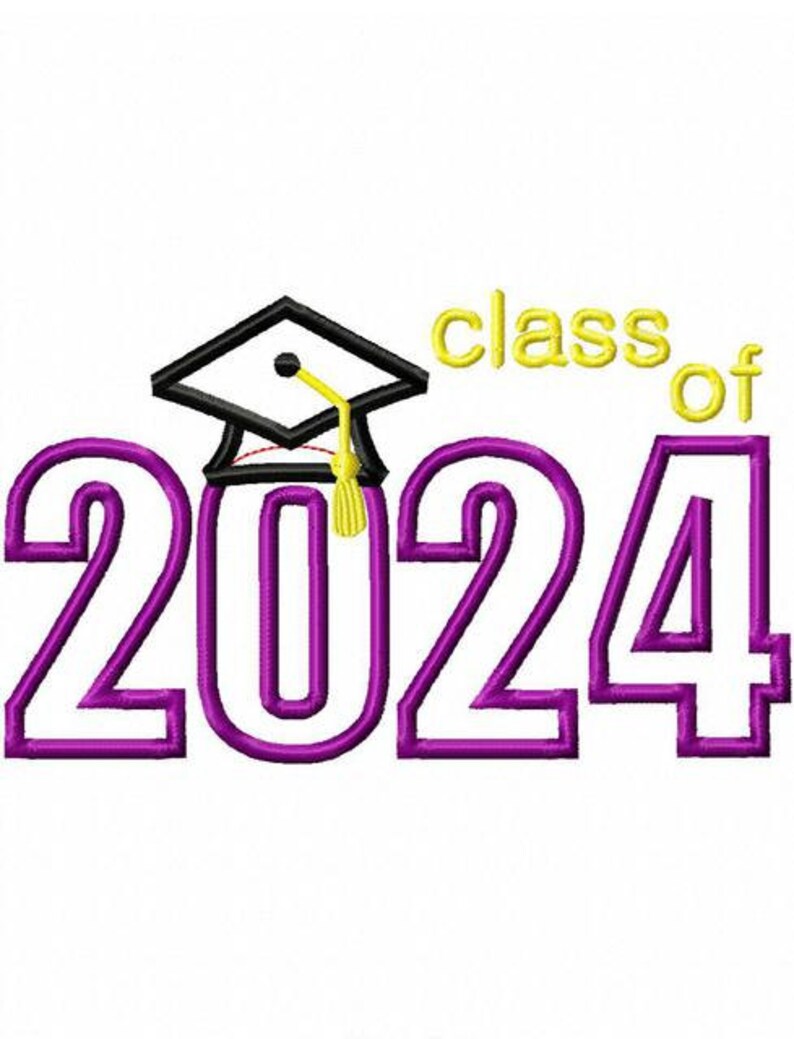 Class of 2024 Appliqué Machine Embroidery Design Etsy