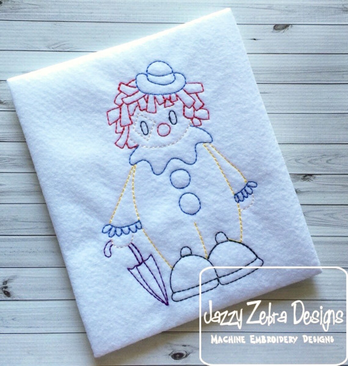 Circus Clown Vintage Stitch Machine Embroidery Design - Etsy