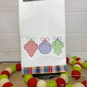 3 Christmas ornaments trio sketch machine embroidery design