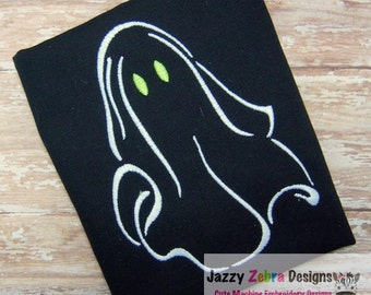 Ghost satin stitch machine embroidery design