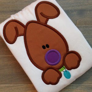 Dog applique machine embroidery design