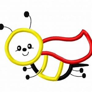 Super Hero Bee appliqué machine embroidery design