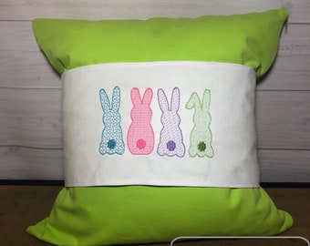 4 bunnies motif filled machine embroidery design