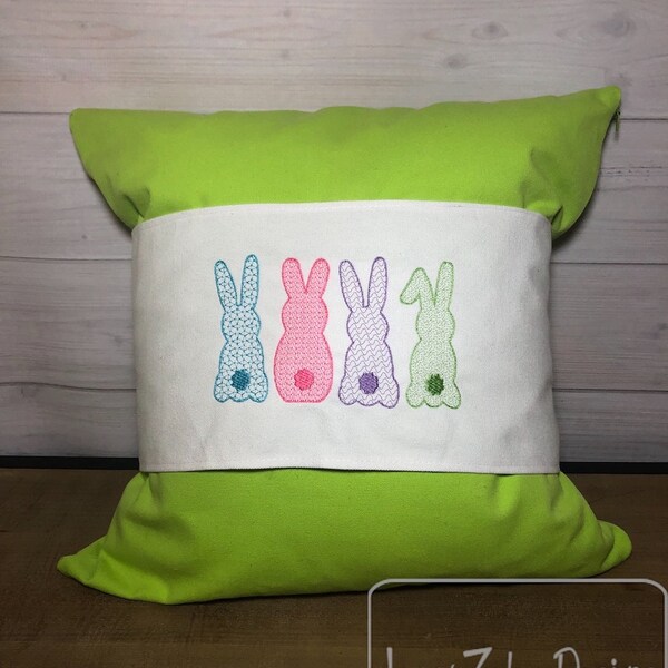 4 bunnies motif filled machine embroidery design