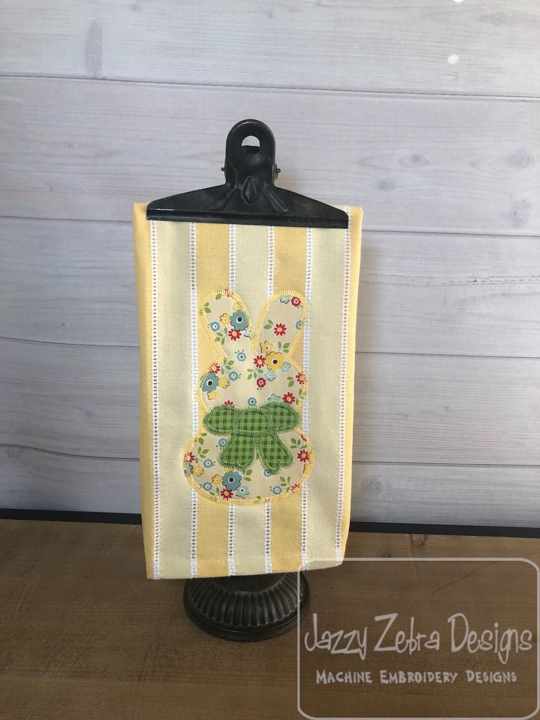 Bunny With Bow Vintage Stitch Applique Machine Embroidery Design - Etsy