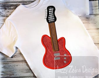 Electric Guitar applique machine embroidery design