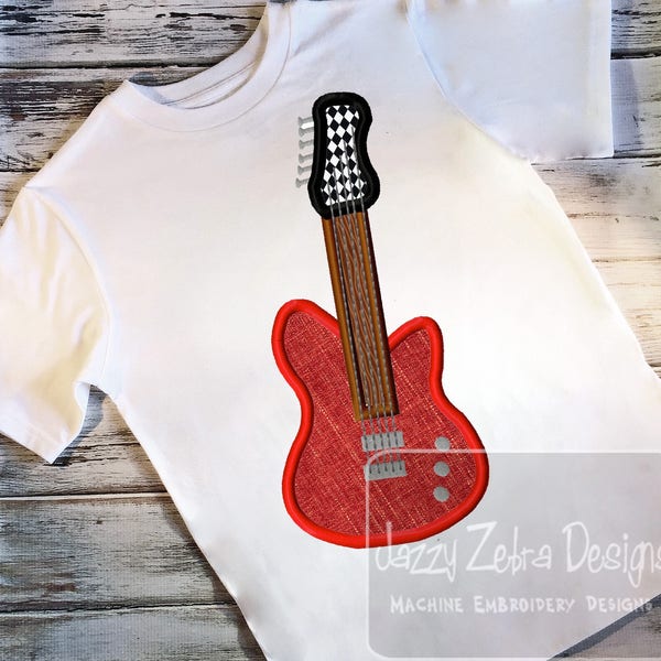 Electric Guitar applique machine embroidery design