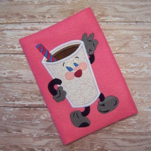 Retro movie concessions animation drink applique machine embroidery design