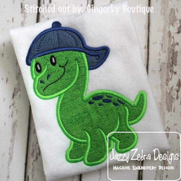 Boy Dinosaur appliqué machine embroidery design