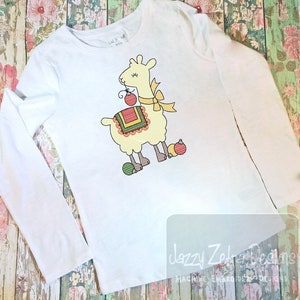 Christmas llama with ornament sketch embroidery design