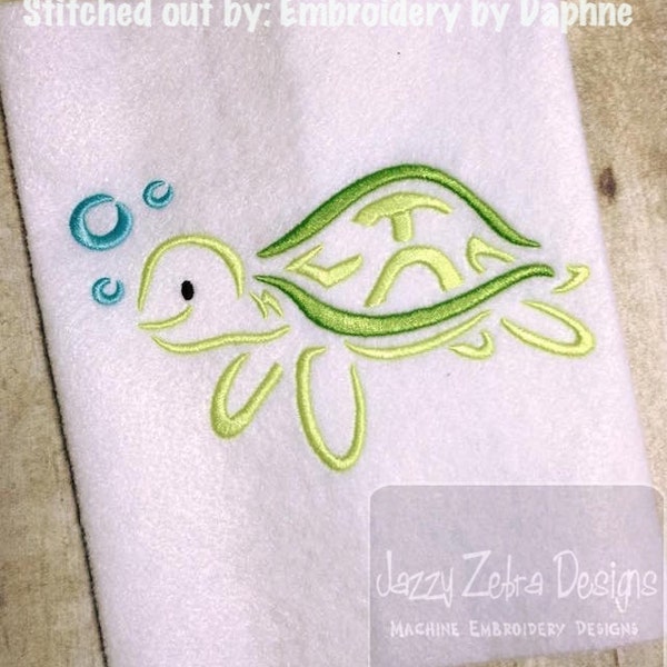 Sea Turtle satin stitch machine embroidery design